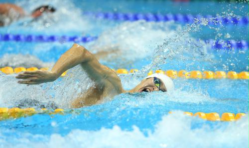 此前获得男子400米自由泳金牌,夺取中国奥运首枚男子游泳金牌